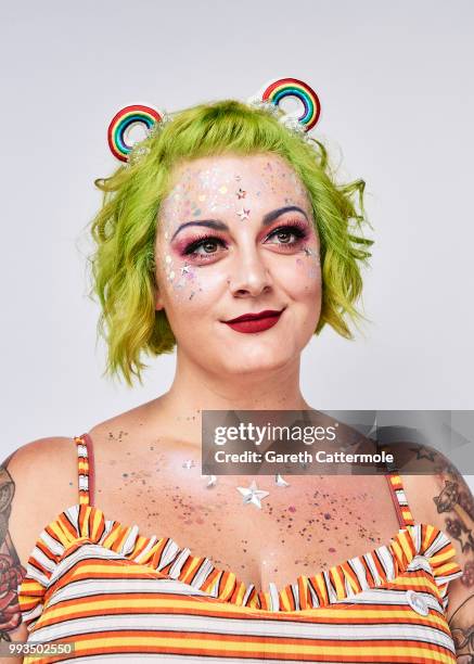 Lauren Harrington during a portrait session at Pride In London 2018 at The Trafalgar St. James Hotel on July 7, 2018 in London, England. Image is...