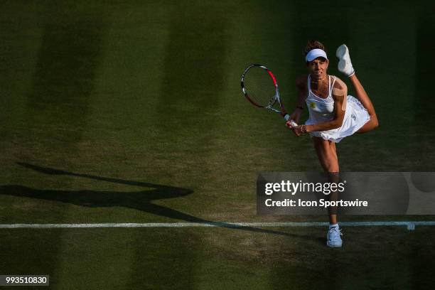During a day five match of the 2018 Wimbledon Championships on July 6 at All England Lawn Tennis and Croquet Club in London, England.