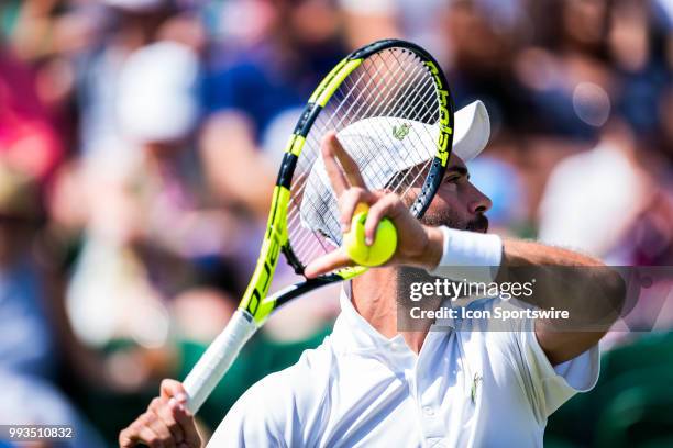 During a day six match of the 2018 Wimbledon on July 7 at All England Lawn Tennis and Croquet Club in London, England.