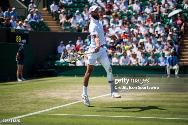 During a day six match of the 2018 Wimbledon on July 7 at All England Lawn Tennis and Croquet Club in London, England.