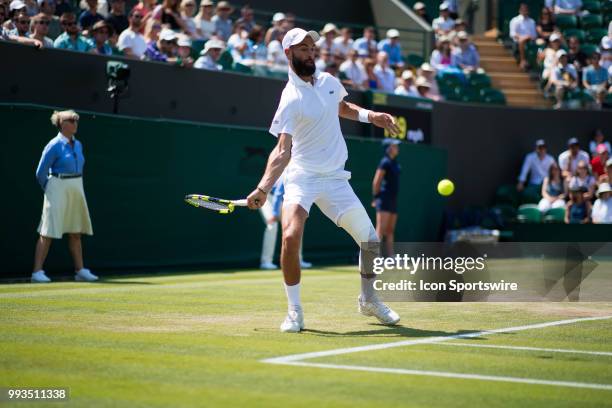 During a day six match of the 2018 Wimbledon on July 7 at All England Lawn Tennis and Croquet Club in London, England.