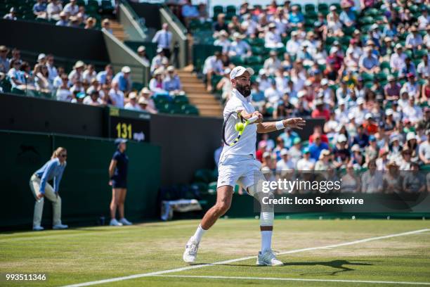 During a day six match of the 2018 Wimbledon on July 7 at All England Lawn Tennis and Croquet Club in London, England.