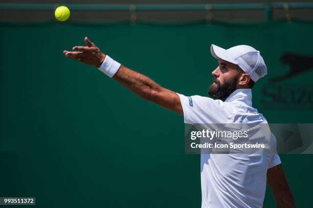 During a day six match of the 2018 Wimbledon on July 7 at All England Lawn Tennis and Croquet Club in London, England.