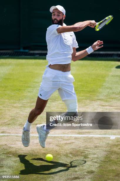 During a day six match of the 2018 Wimbledon on July 7 at All England Lawn Tennis and Croquet Club in London, England.