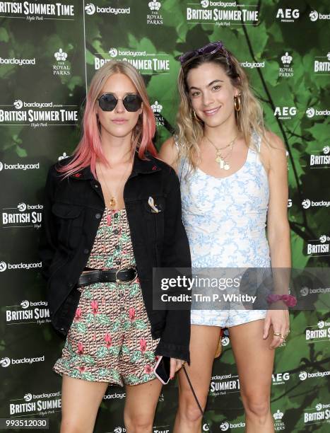 Mary Charteris and Chelsea Leyland attend as Barclaycard present British Summer Time Hyde Park at Hyde Park on July 7, 2018 in London, England.