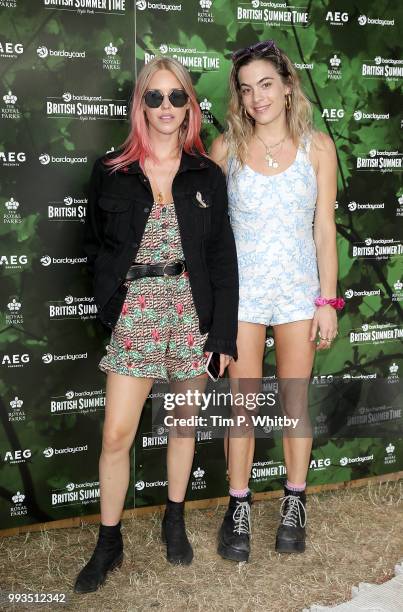 Mary Charteris and Chelsea Leyland attend as Barclaycard present British Summer Time Hyde Park at Hyde Park on July 7, 2018 in London, England.