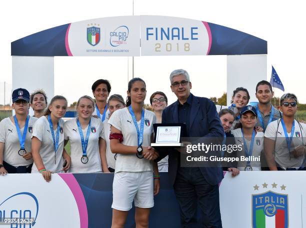 Team of Magna Grecia sixth classified after the 'Selezioni Territoariali' Women U15 tournament match between Longobarda U15 and Terre di Nordest U15...