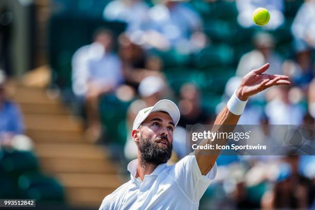 During a day six match of the 2018 Wimbledon on July 7 at All England Lawn Tennis and Croquet Club in London, England.