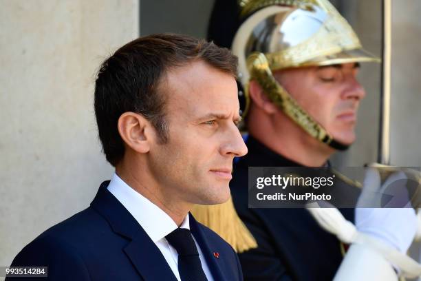 The President of the Republic, Emmanuel Macron received His Highness Sheikh Tamim bin Hamad Al Thani, Emir of the State of Qatar at the Elysée...