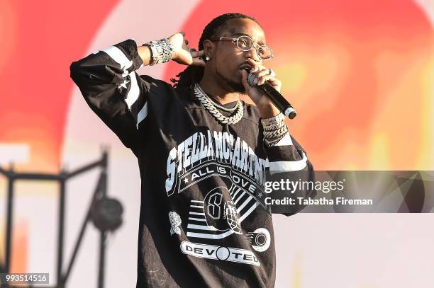 Quavo of Migos performs on the Main Stage during Wireless Festival 2018 at Finsbury Park on July 7, 2018 in London, England.