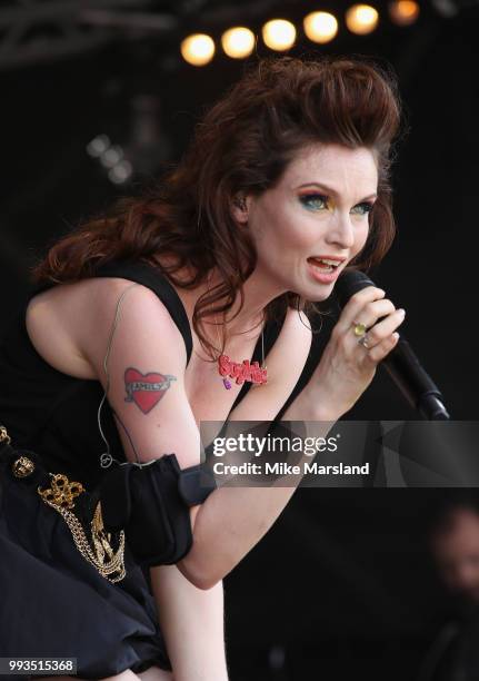 Sophie Ellis-Bextor performs on the Trafalgar Square Stage during Pride In London on July 7, 2018 in London, England. It is estimated over 1 million...