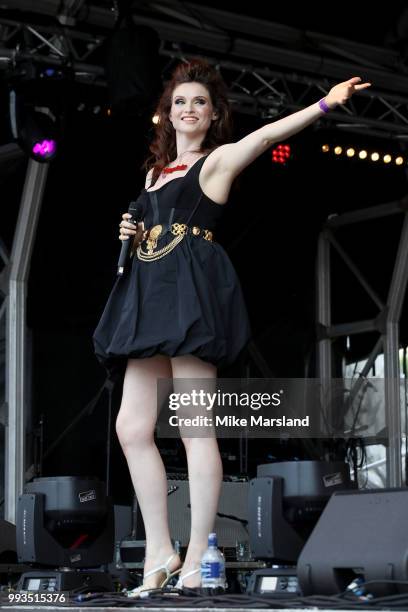 Sophie Ellis-Bextor performs on the Trafalgar Square Stage during Pride In London on July 7, 2018 in London, England. It is estimated over 1 million...