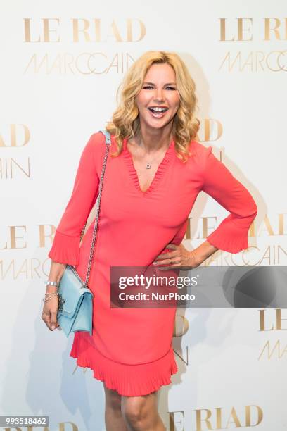 Veronica Ferres arrives to attend the Marc Cain Fashion Show during Berlin Fashion Week Spring / Summer 2019 in Berlin, Germany on July 3, 2018.