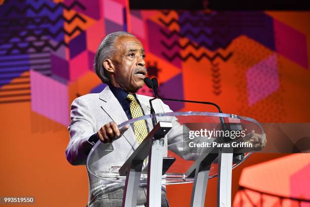 Al Sharpton speaks onstage during the 2018 Essence Festival presented by Coca-Cola at Ernest N. Morial Convention Center on July 7, 2018 in New...