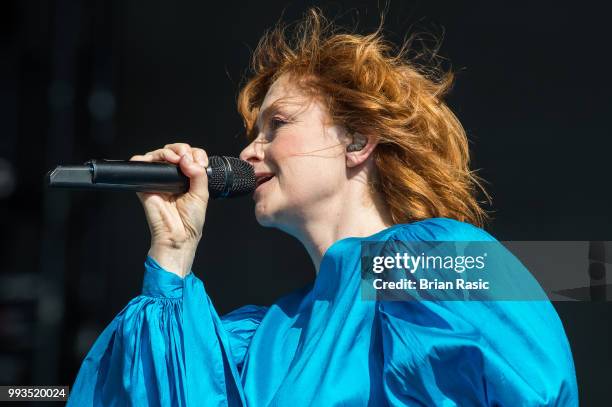 Alison Goldfrapp of Goldfrapp performs live at Barclaycard present British Summer Time Hyde Park at Hyde Park on July 7, 2018 in London, England.