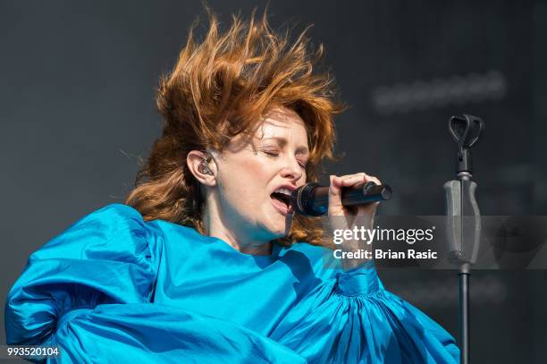 Alison Goldfrapp of Goldfrapp performs live at Barclaycard present British Summer Time Hyde Park at Hyde Park on July 7, 2018 in London, England.