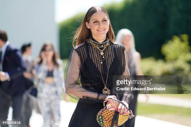 Olivia Palermo , outside Dior, during Paris Fashion Week Haute Couture Fall Winter 2018/2019, on July 2, 2018 in Paris, France.