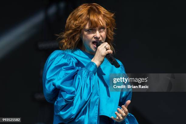 Alison Goldfrapp of Goldfrapp performs live at Barclaycard present British Summer Time Hyde Park at Hyde Park on July 7, 2018 in London, England.