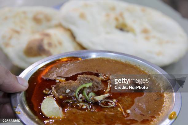 Nihari can be seen on a plate in Delhi, India, on 7 July 2018.