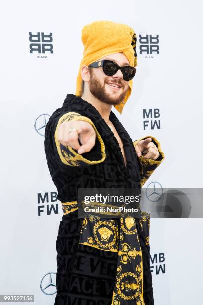 Riccardo Simonetti arrives to attend the Riani Fashion Show during the Mercedes Benz Fashion Week at ewerk in Berlin, Germany on July 4, 2108.