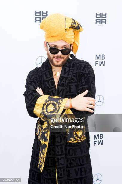 Riccardo Simonetti arrives to attend the Riani Fashion Show during the Mercedes Benz Fashion Week at ewerk in Berlin, Germany on July 4, 2108.
