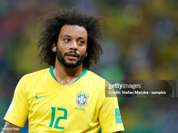 Marcelo of Brazil during the 2018 FIFA World Cup Russia Quarter Final match between Brazil and Belgium at Kazan Arena on July 6, 2018 in Kazan,...