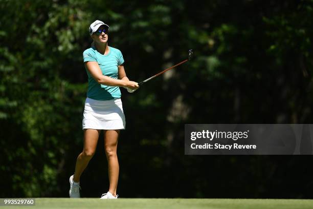 Anna Nordqvist of Sweden hits her second shot on the first hole during the third round of the Thornberry Creek LPGA Classic at Thornberry Creek at...