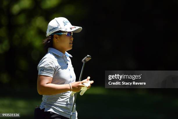 Nasa Hataoka of Japan walks down the first fairway during the third round of the Thornberry Creek LPGA Classic at Thornberry Creek at Oneida on July...