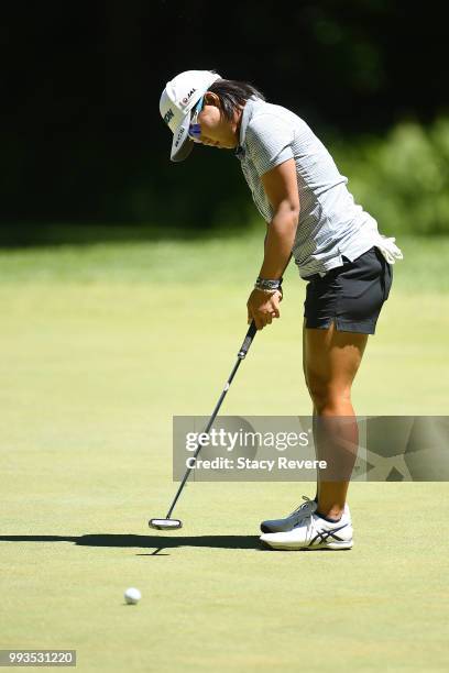 Nasa Hataoka of Japan putts for birdie on the first green during the third round of the Thornberry Creek LPGA Classic at Thornberry Creek at Oneida...