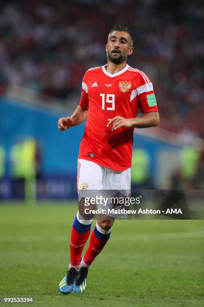 Alexander Samedov of Russia in action during the 2018 FIFA World Cup Russia Quarter Final match between Russia and Croatia at Fisht Stadium on July...