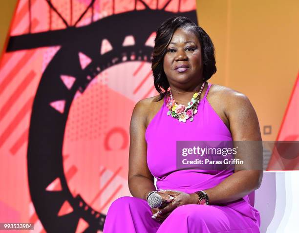 Sybrina Fulton speaks onstage during the 2018 Essence Festival presented by Coca-Cola at Ernest N. Morial Convention Center on July 7, 2018 in New...