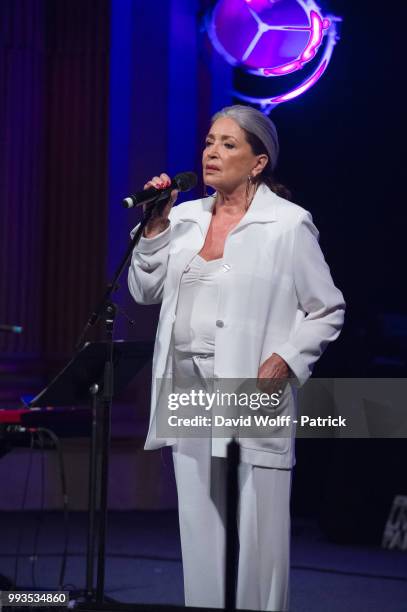 Francoise Fabian performs during Fnac Live on July 7, 2018 in Paris, France.