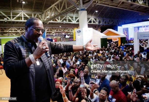 Johnny Gill on stage during SiriusXM's Heart & Soul Channel Broadcasts from Essence Festival on July 7, 2018 in New Orleans, Louisiana.