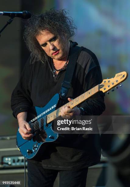 Robert Smith of The Cure performs live at Barclaycard present British Summer Time Hyde Park at Hyde Park on July 7, 2018 in London, England.