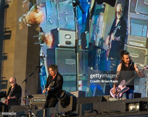 Reeves Gabrels, Robert Smith and Simon Gallup of The Cure perform live at Barclaycard present British Summer Time Hyde Park at Hyde Park on July 7,...