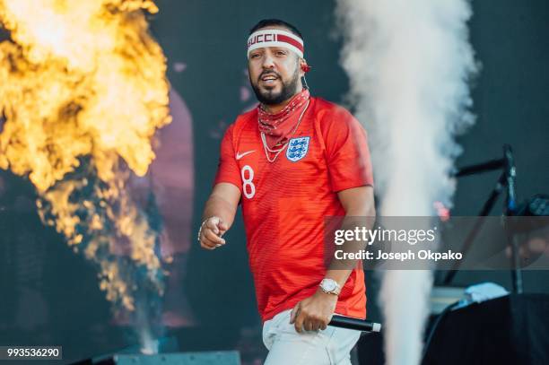 French Montana performs on Day 2 of Wireless Festival 2018 at Finsbury Park on July 7, 2018 in London, England.