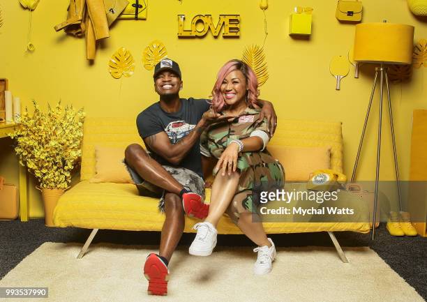 Ne-Yo and Erica Campbell at the 2018 Essence Music Festival Getty Images Portrait Studio on July 6, 2018 in New Orleans, Louisiana.