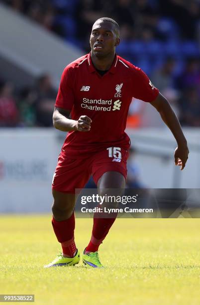 Daniel Sturridge of Liverpool runs in the field during the Pre-season friendly between Chester FC and Liverpool on July 7, 2018 in Chester, United...