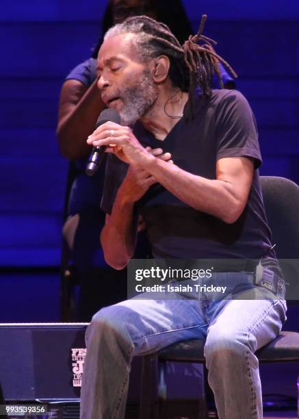 Bobby McFerrin performs during the 2018 Montreal International Jazz Festival at the Symphonic House of Montreal on July 7, 2018 in Montreal, Canada.