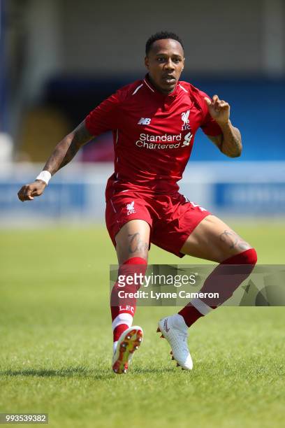 Nathaniel Clyne of Liverpool during the Pre-season friendly between Chester FC and Liverpool on July 7, 2018 in Chester, United Kingdom.