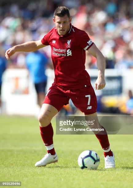 James Milner of Liverpool during the Pre-season friendly between Chester FC and Liverpool on July 7, 2018 in Chester, United Kingdom.