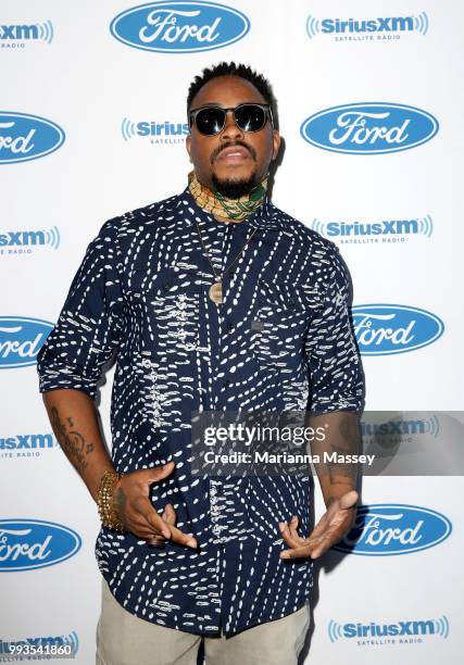 Raheem Devaughn poses for a photo during SiriusXM's Heart & Soul Channel Broadcasts from Essence Festival on July 7, 2018 in New Orleans, Louisiana.e