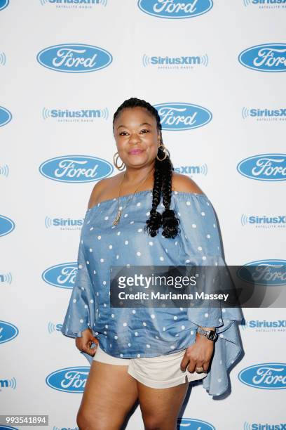 Rapper Roxanne Shante poses for a photo during SiriusXM's Heart & Soul Channel Broadcasts from Essence Festival on July 7, 2018 in New Orleans,...