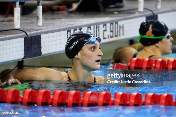 Leahs Smith wins the women's 400m IM final at the 2018 TYR Pro Series on July 7, 2018 in Columbus, Ohio.