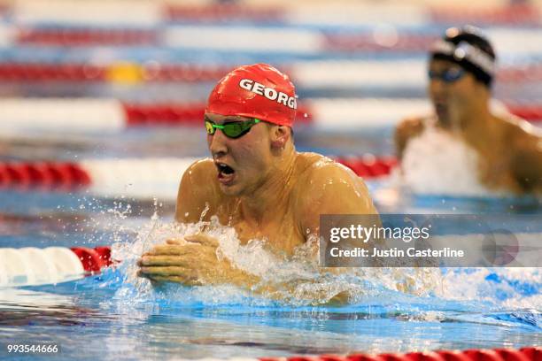 Chase Kalisz in the men's 400m IM final at the 2018 TYR Pro Series on July 7, 2018 in Columbus, Ohio.