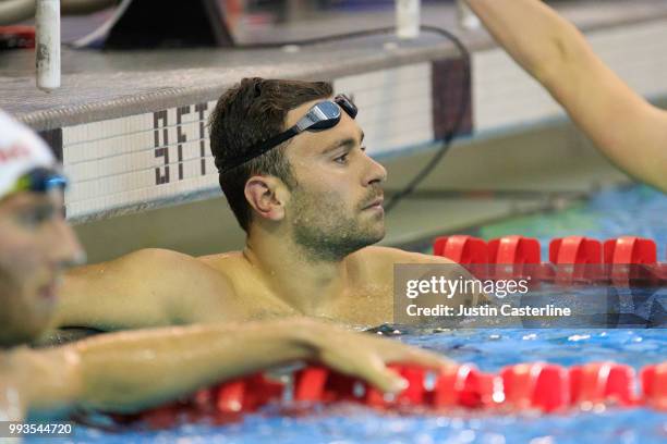 Blake Pieroni wins the men's 200m final at the 2018 TYR Pro Series on July 7, 2018 in Columbus, Ohio.