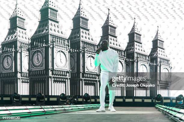 Stormzy performs on Day 2 of Wireless Festival 2018 at Finsbury Park on July 7, 2018 in London, England.