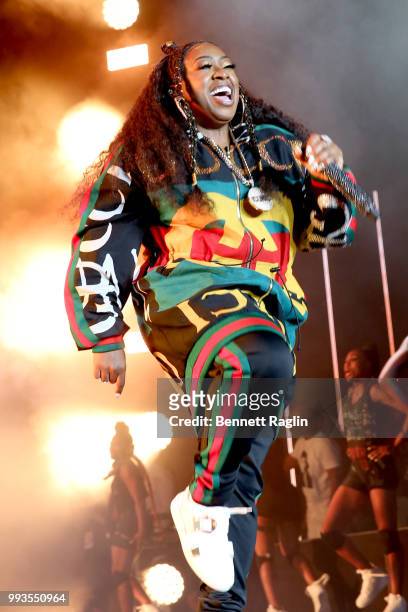 Missy Elliott performs onstage during the 2018 Essence Festival presented By Coca-Cola - Day 2 at Louisiana Superdome on July 7, 2018 in New Orleans,...