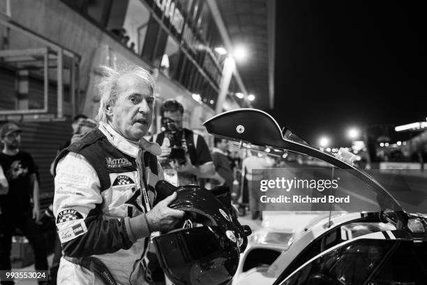 Former car pilote Jacques Laffite is seen during the Grid 6 Race 1 at Le Mans Classic 2018 on July 7, 2018 in Le Mans, France.