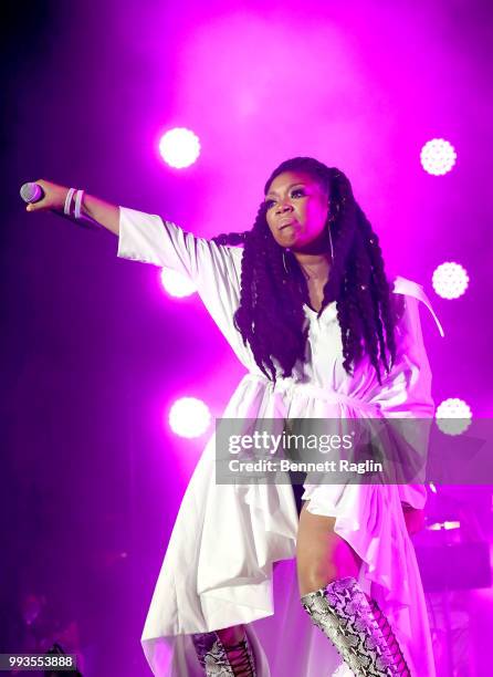 Brandy performs onstage during the 2018 Essence Festival presented By Coca-Cola - Day 2 at Louisiana Superdome on July 7, 2018 in New Orleans,...